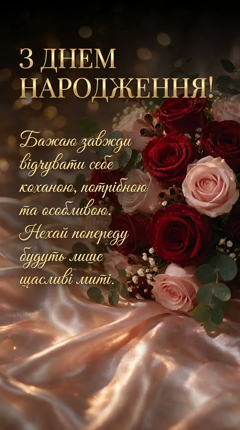 Естетична листівка з днем народження - для стильного святкового повідомлення, для красивого привітання Естетична листівка з днем народження - для стильного святкового повідомлення, для красивого привітання